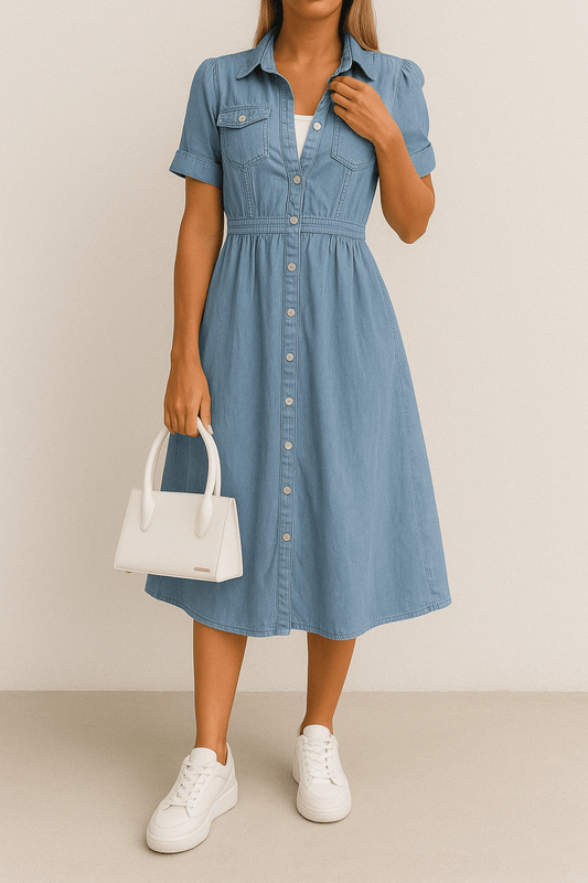 Rebekka – Jeans-midikjole med sjarm