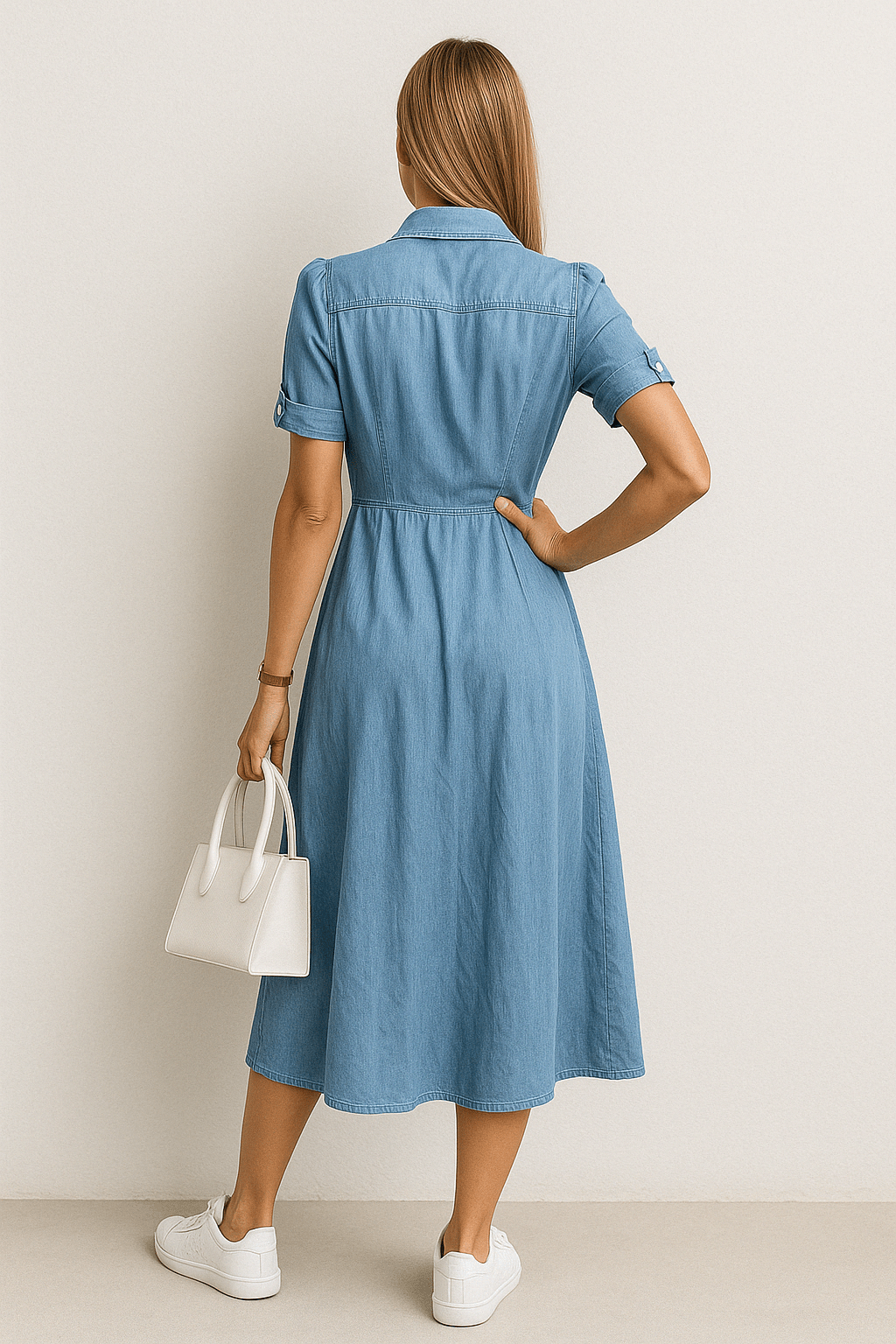 Rebekka – Jeans-midikjole med sjarm