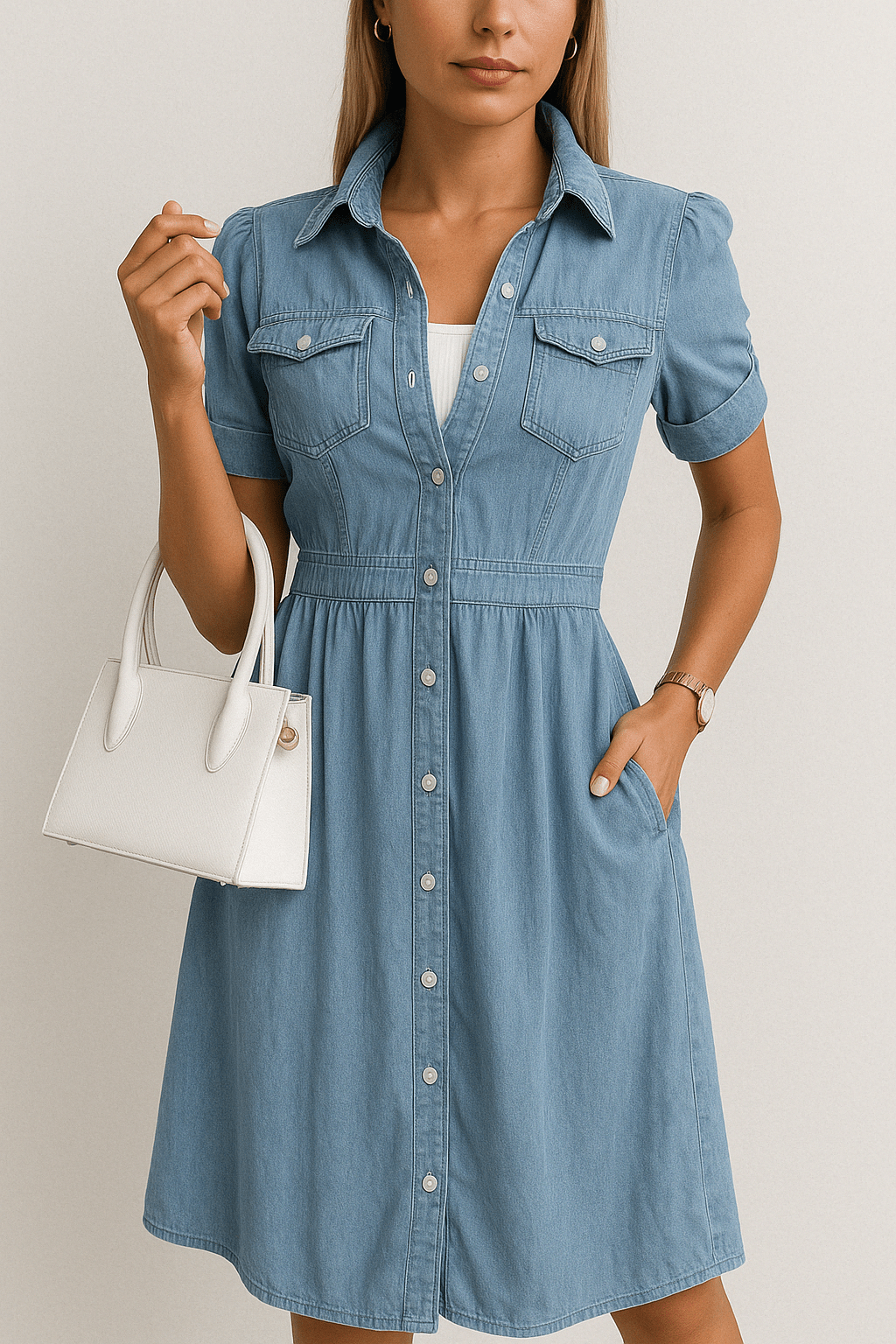 Rebekka – Jeans-midikjole med sjarm
