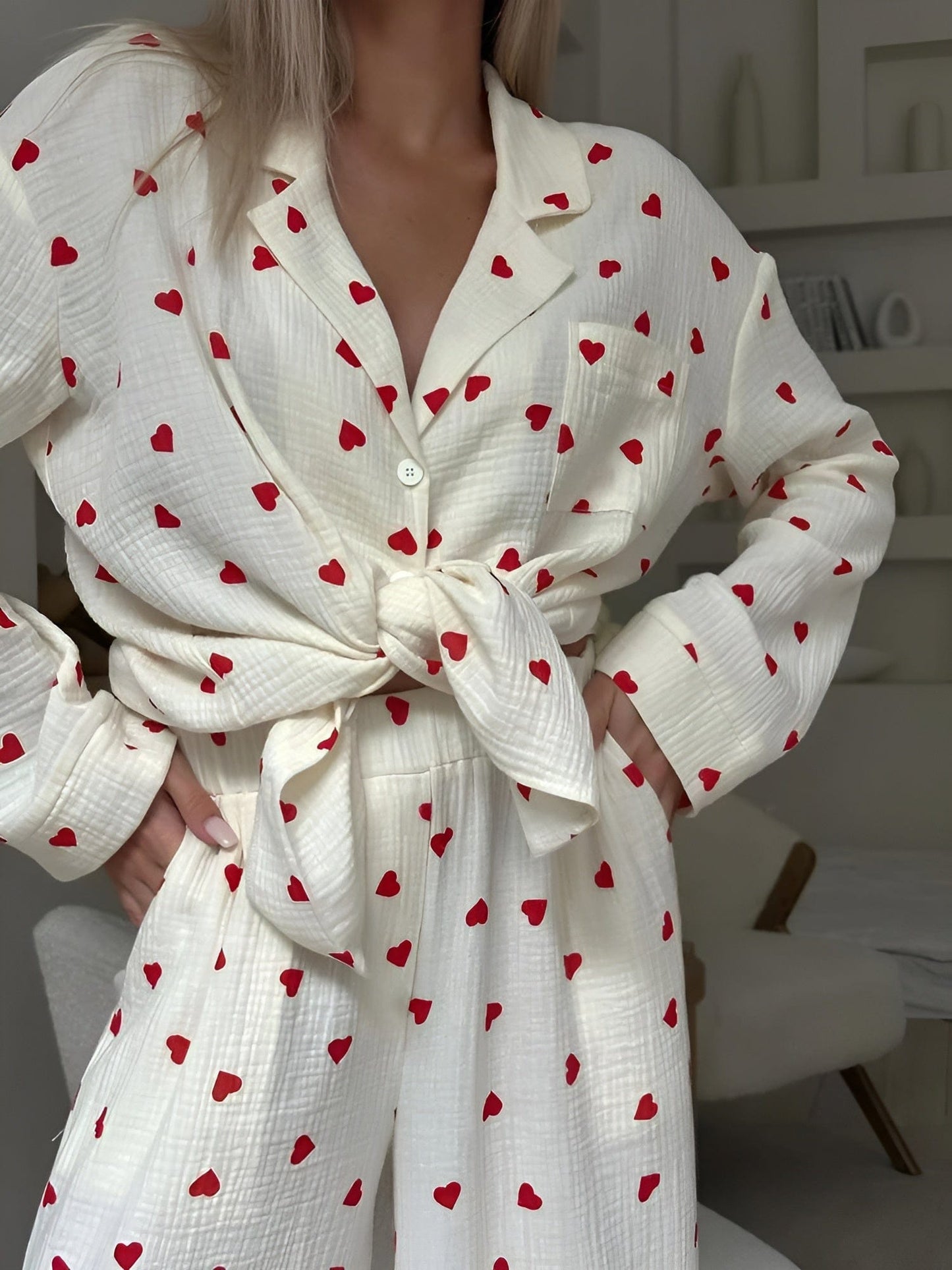 Lola – Elegant pyjamas med hjertemotiver