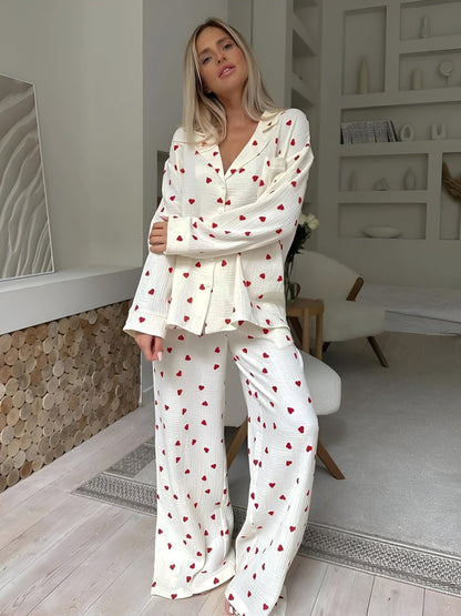 Lola – Elegant pyjamas med hjertemotiver