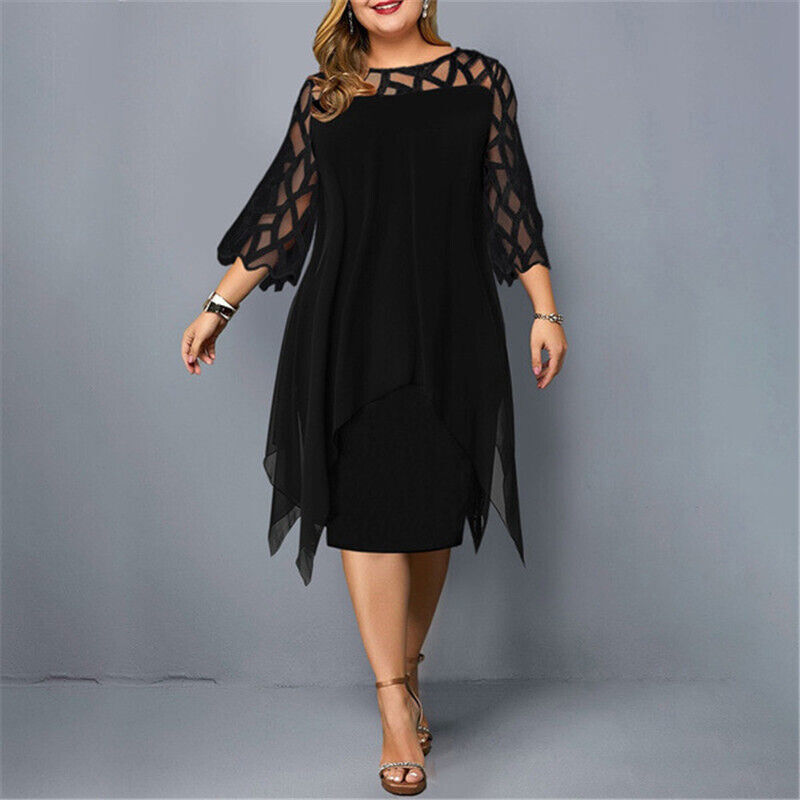 Salome – Elegant Plus-Size Midi-Kjole