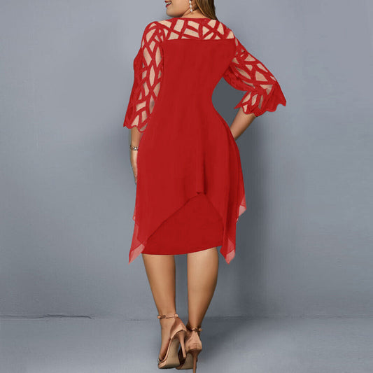 Salome – Elegant Plus-Size Midi-Kjole