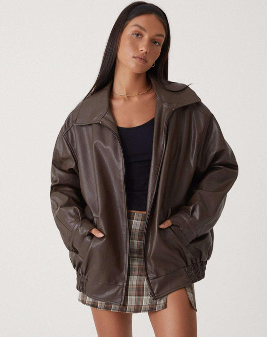 Ariane – Dame-skinnjakke i oversize-stil